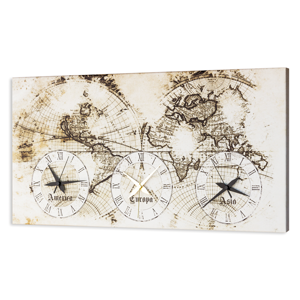 OLD MAP - Интериорен принт часовник