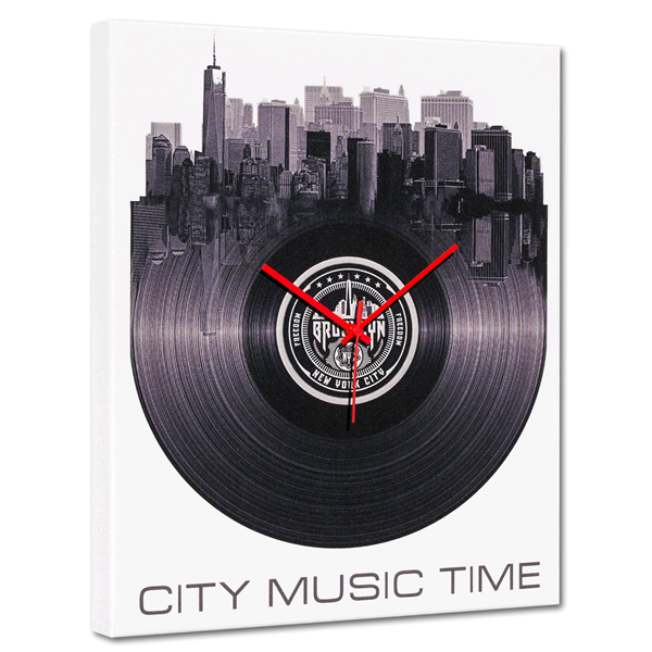 CITY MUSIC TIME - Дизайнерски стенен принт часовник