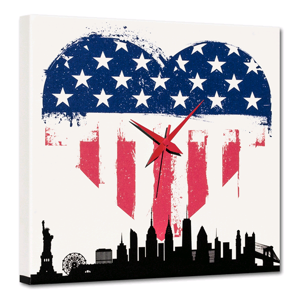 I LOVE U.S.A - Стенен принт часовник