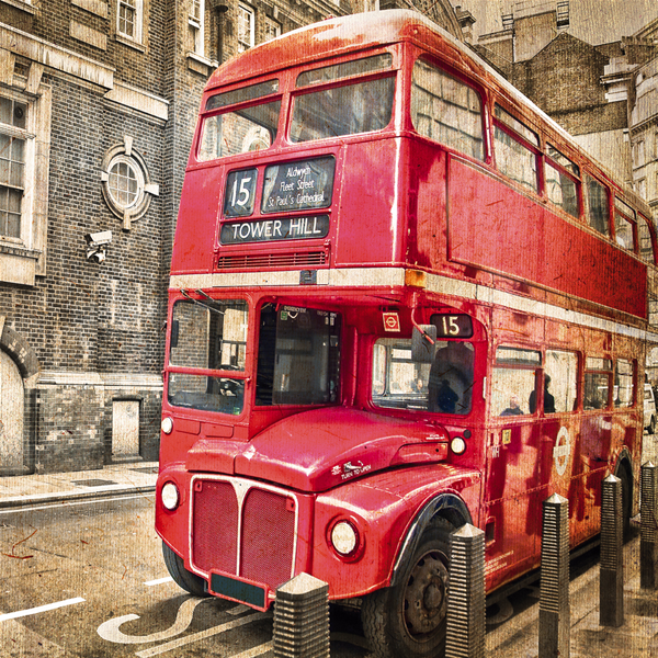RED BUS - Фото принт картина за стена