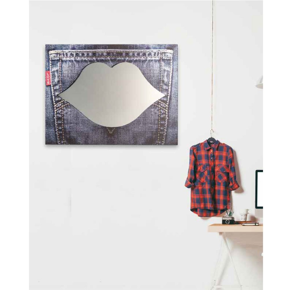 Дизайнерско принт огледало, DENIM от Pintdecor