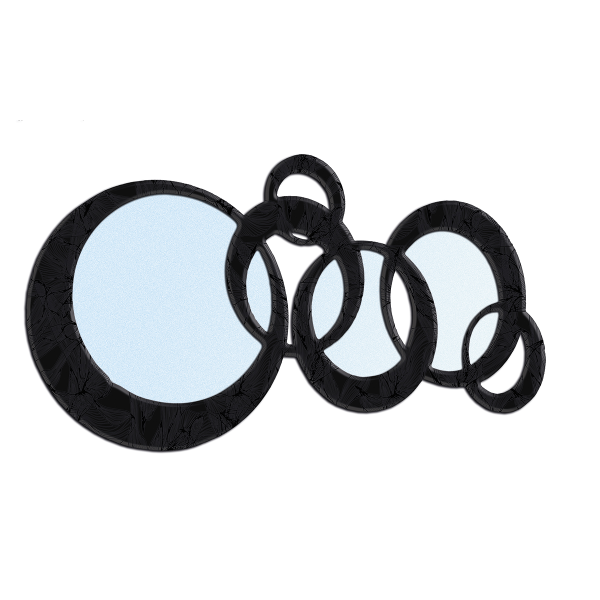 Модерно стенно огледало, FOGLIE BLACK&BLACK