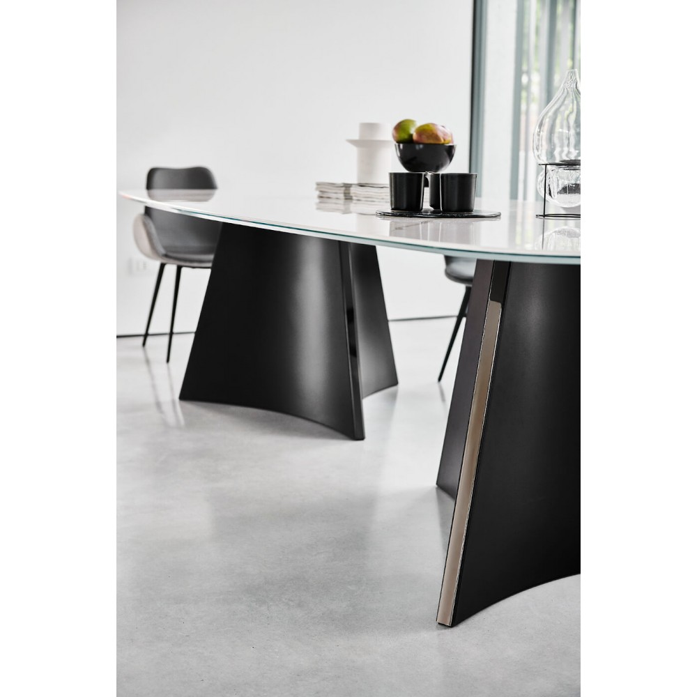 Италианска трапезна маса с керамичен плот, CONCAVE BOTTE