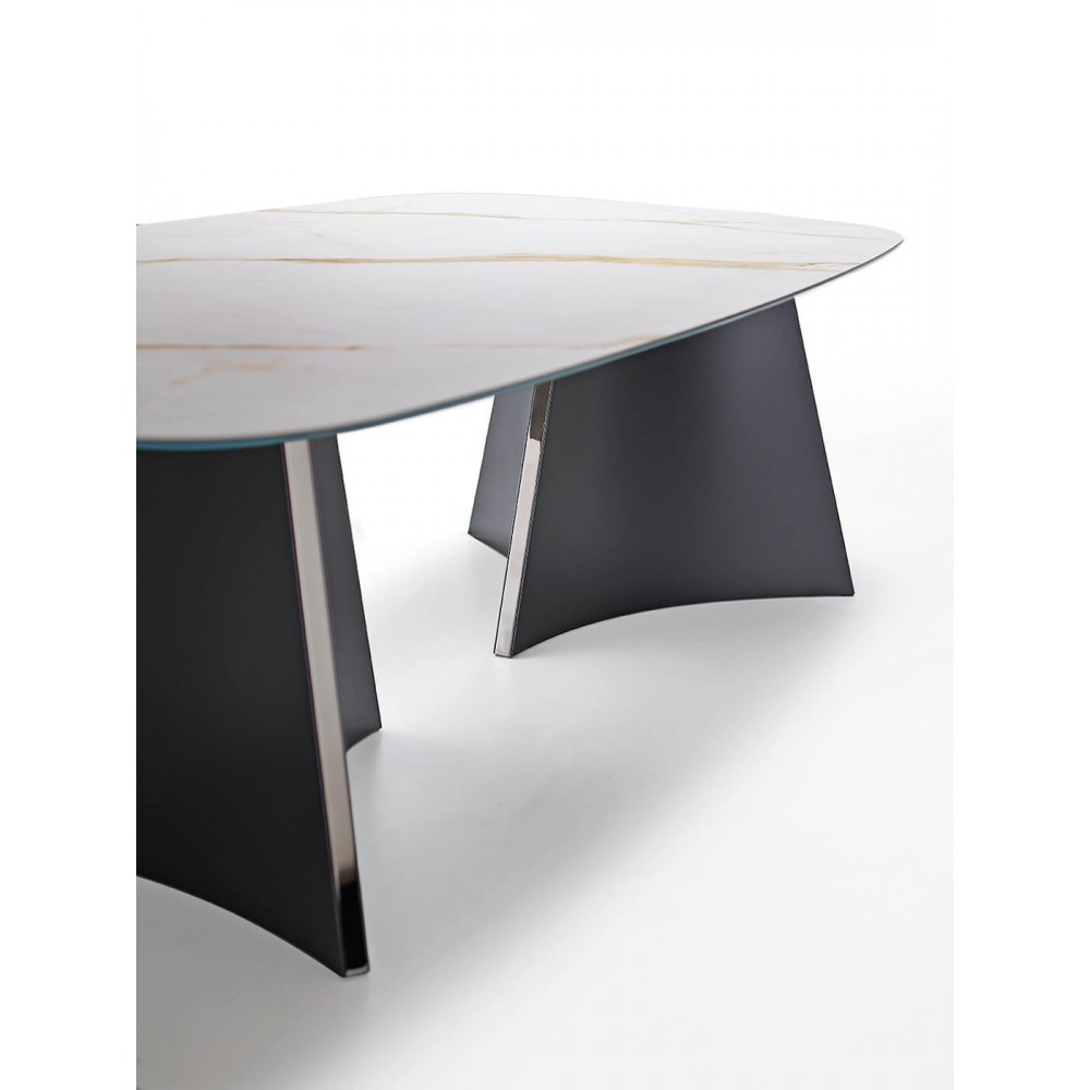 Италианска трапезна маса с керамичен плот, CONCAVE BOTTE